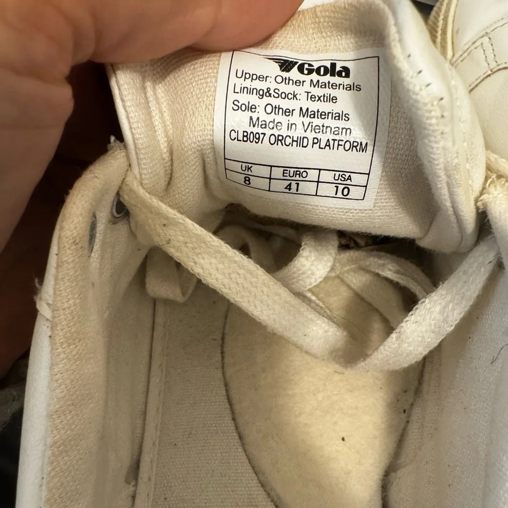 Gola White and Gold Women's Athletic Sneakers - Picture 7 of 7